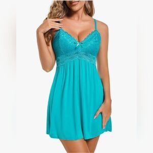 Ababoon Sexy Lingerie Women Lace Modal Sleepwear Chemises V-Neck Full Slip